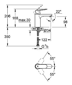 Смеситель Grohe Eurosmart Cosmopolitan 23327000 для раковины