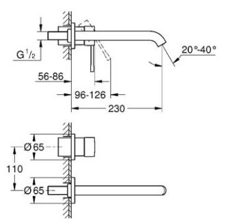 Смеситель Grohe Essence New 19967001 для раковины, настенный