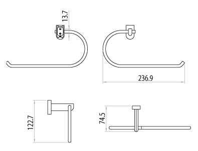 Полотенцедержатель Lemark Omega LM3135C