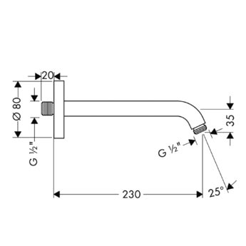 Кронштейн для верхнего душа Hansgrohe Raindance 27412000 хром
