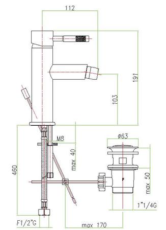 Смеситель Fiore Xenon 44BL5371 для биде, черный
