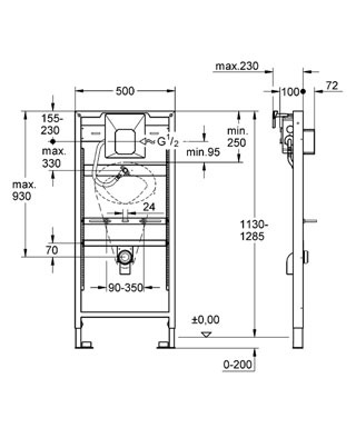 Система инсталляции Grohe Rapid SL 38803001 для писсуаров