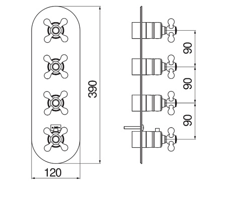 Термостат Nobili Gracia GRC5104BR для ванны, бронза