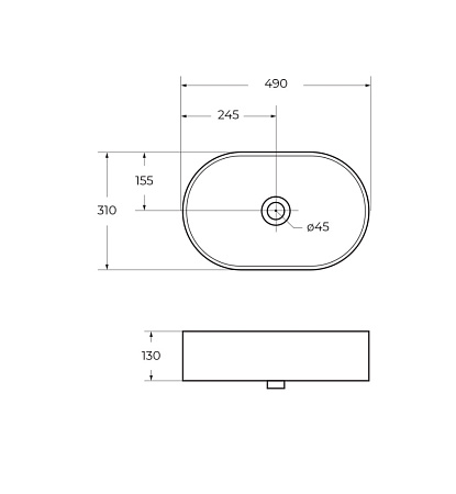 Раковина накладная BelBagno BB1497 49x31x13 белый