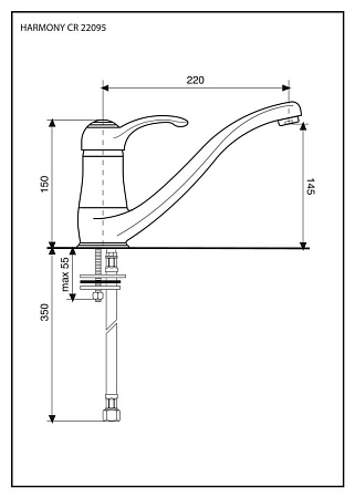 Смеситель Emmevi Harmony 22095OR для кухонной мойки, золото
