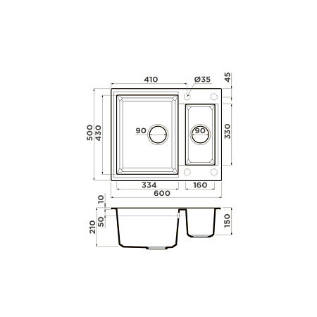 Кухонная мойка Omoikiri Sakaime 60-2-PL 50x60x21 платина