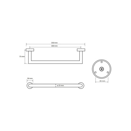 Поручень Bemeta Sablo 160307611 30 золото матовое