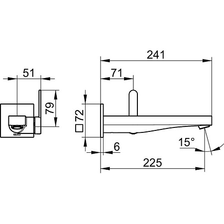 Смеситель Keuco Ixmo Flat 59516011302 для раковины, хром
