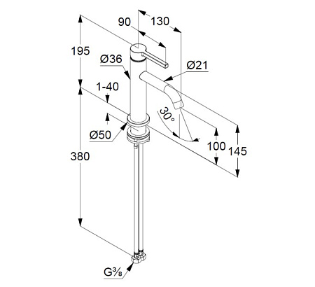 Смеситель Kludi Nova Fonte 200260515 для раковины, хром