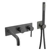 Смеситель Boheme Uno 464-3-B для ванны с душем, черный