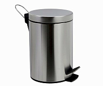 Ведро WasserKRAFT Ammer K-665 с педалью 5л, микролифт, матовый хром