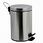 Ведро WasserKRAFT Ammer K-665 с педалью 5л, микролифт, матовый хром - фото 1