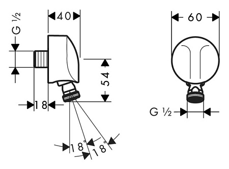 Шланговое подключение Hansgrohe Fixfit 27505000 хром