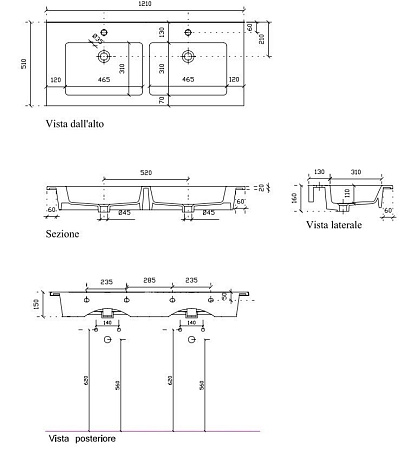 Раковина Galassia Meg11 2044 120х50 белый