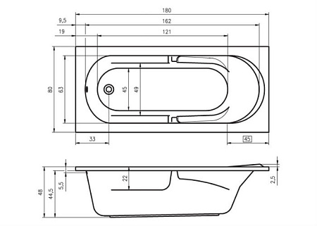 Ванна акриловая Riho Future B074001005 180x80