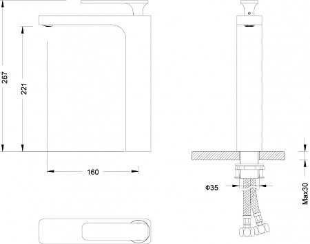 Смеситель Timo Torne 4311/03F для раковины, черный
