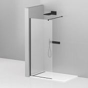 Душевая перегородка Cezares Liberta LIBERTA-L-1-115-120-C-NERO прозрачное стекло