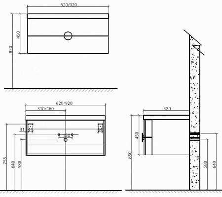 Мебель для ванной BelBagno Senso  62 bianco lucido
