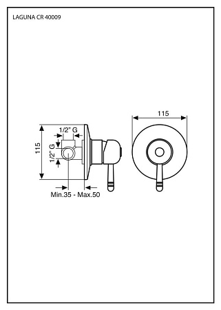 Смеситель Emmevi Laguna 40009CR для душа, хром