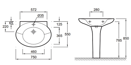 Пьедестал для раковины Jacob Delafon Presqu'ile 19074-00