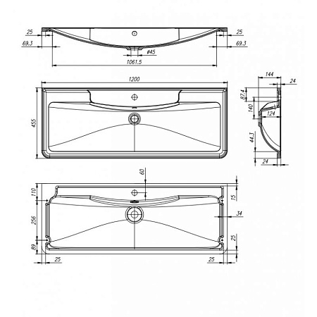 Раковина BelBagno BB1200/455-LV-ART-ALR-NERO 120 черный