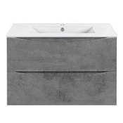Тумба с раковиной Vincea Mia Slim VMC-2MC800S1BT 80 подвесная, 2 выкатных ящика, Beton