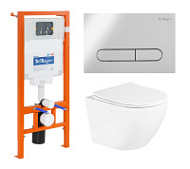 Комплект 3 в 1 BelBagno Uno BB3105CHR/SC/BB002-80/BB005-PR-CHROME с кнопкой Комплект 3 в 1 BelBagno Uno BB3105CHR/SC/BB002-80/BB005-PR-CHROME с кнопкой
