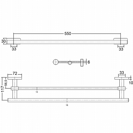 Полотенцедержатель Kludi A-XES 4898805 двойной, хром
