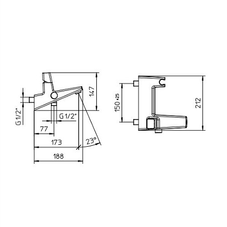 Смеситель Palazzani Click 37101510 для ванны с душем