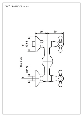 Смеситель Emmevi Deco Classic 12002OR для душа, золото