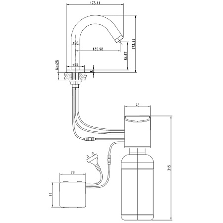 Дозатор Lemark Project LM4644CE бесконтактный, хром