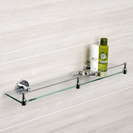 Полка с бортиком WasserKRAFT Rhein K-6244 стеклянная, хром