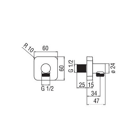 Шланговое подключение Nobili AD150/14CR хром