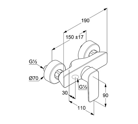 Смеситель Kludi Pure&Style 408413975 для душа, черный матовый