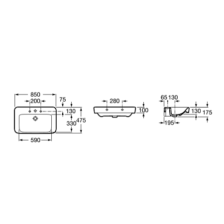 Раковина Roca Dama Senso 32751N000 85х47,5