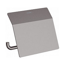 Держатель туалетной бумаги Hansgrohe AddStoris 41753340 с крышкой, шлифованный черный хром