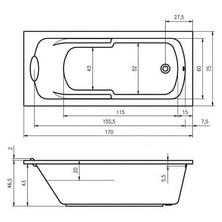 Ванна акриловая Riho Virgo BZ0700500000000 170x75