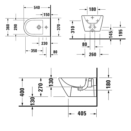 Биде подвесное Duravit D-Neo 2294150000 белый