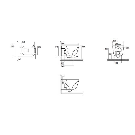 Унитаз подвесной Kerasan Tribeca 511489 Ferro Matt