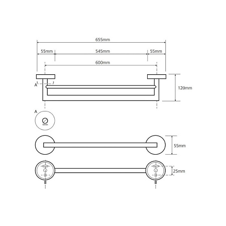 Полотенцедержатель Bemeta Brilo 161204052 60 двойной, золото