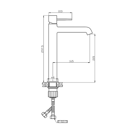 Смеситель Orange Karl M05-121b для раковины, черный