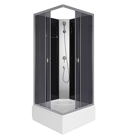 Душевая кабина Niagara Eco E90/26Q/TN/BK 90x90x195 L/R стекло тонированное/профиль серебро