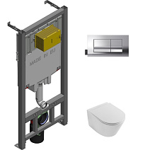 Комплект унитаз Jacob Delafon Rodin+ E21749RU-00 + инсталляция + кнопка + крышка