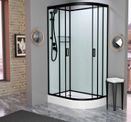 Душевая кабина Frank F411L М Black 110x80x220 без крыши, черный