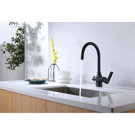 Смеситель Lemark Ursus LM7261BL для кухонной мойки, черный