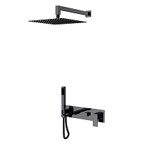 Душевой комплект Boheme Qubic 474-SGM для ванны, оружейная сталь глянцевая Душевой комплект Boheme Qubic 474-SGM для ванны, оружейная сталь глянцевая