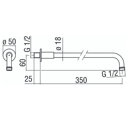 Кронштейн для верхнего душа Nobili AD138/4BR бронза