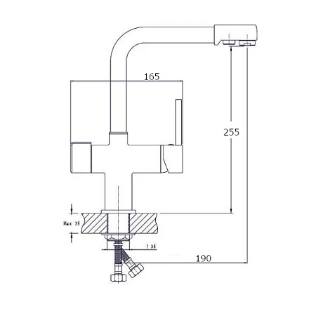 Смеситель для кухонной мойки RUSH Gozo MS9035-31 хром
