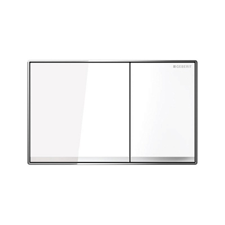 Кнопка смыва Geberit Sigma 60 115.640.SI.1 двойной смыв, цинковое литье, стекло белое