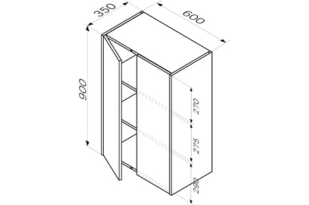 Шкаф Am.Pm Func M8FCH06029WG 60х90 белый глянец